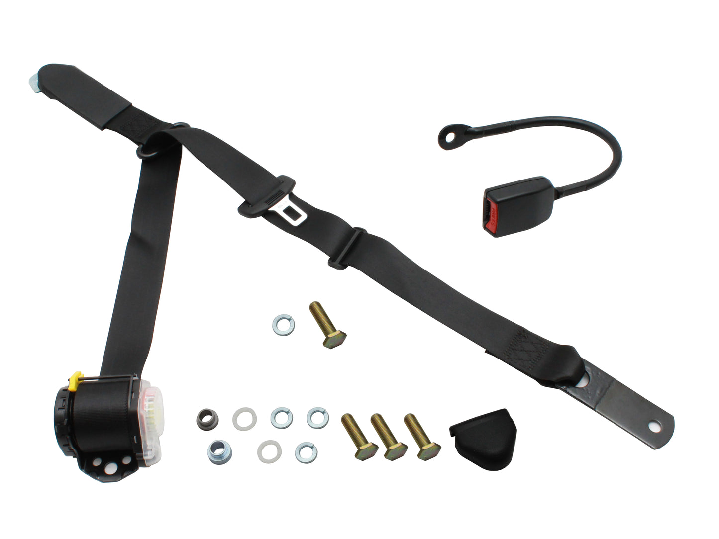 Drop Link Inertia Seat Belt (Black - 385mm Solid Stalk) Holden / Ford Coupe - KDL1513
