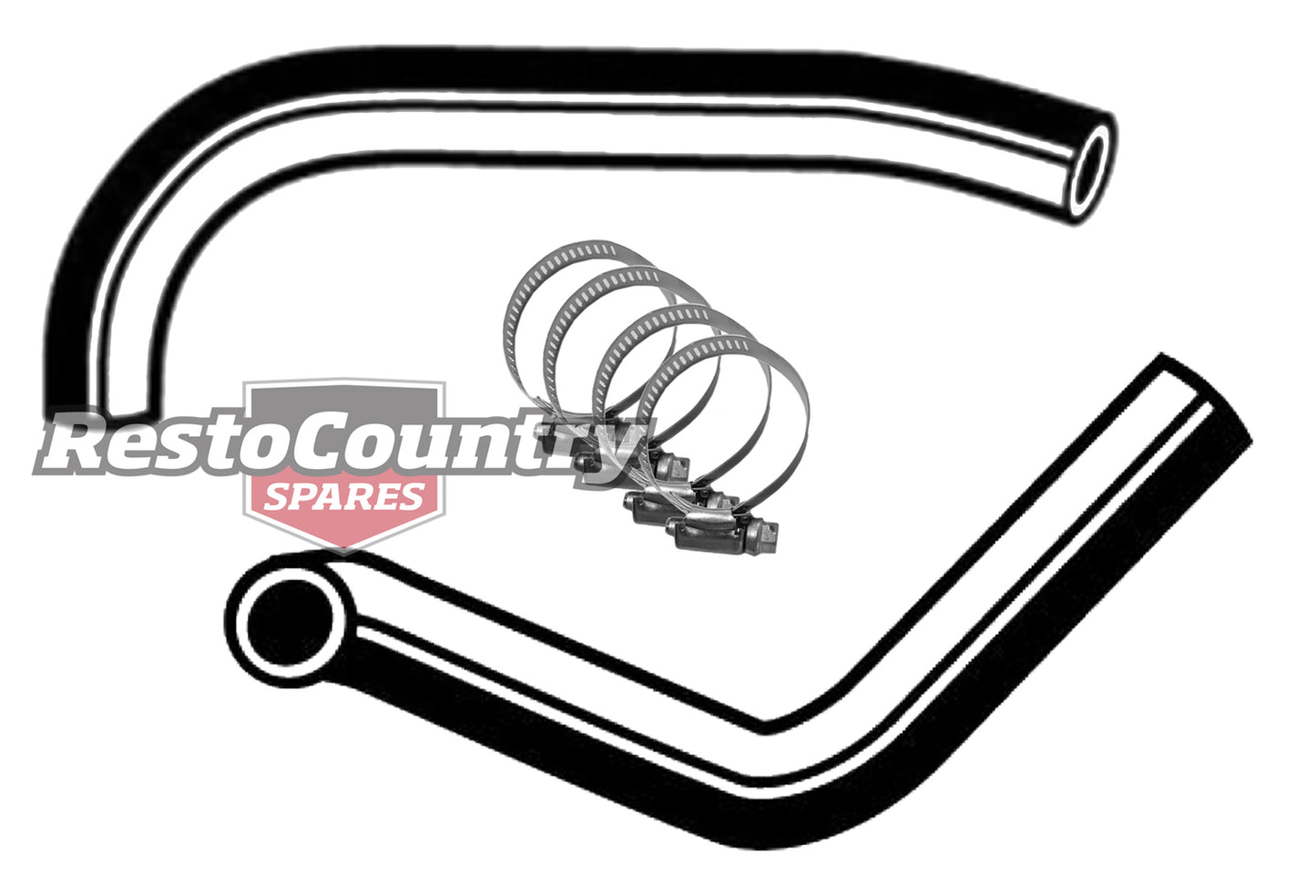 Holden Commodore Service Radiator Hose Upper +Lower +Clamps VB VC 173 202 NO A/C - KH18