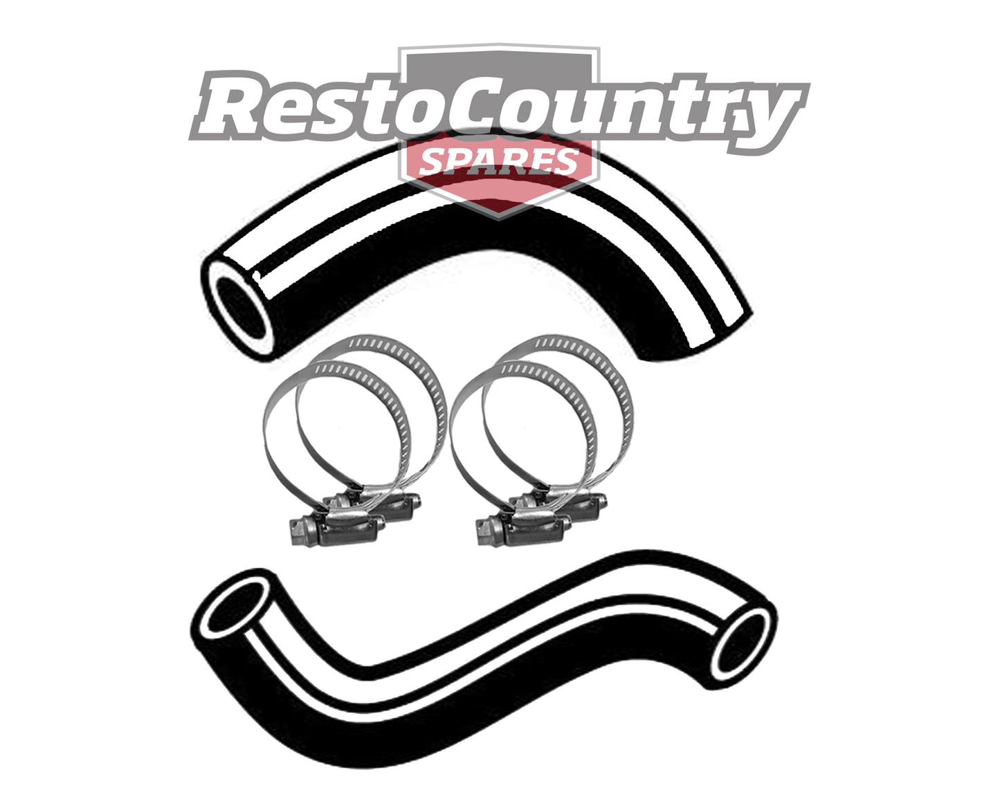 Holden Service UPPER  +LOWER Radiator Hose+Clamp Kit HD HR 6Cyl 149 161 179 186 - KH25
