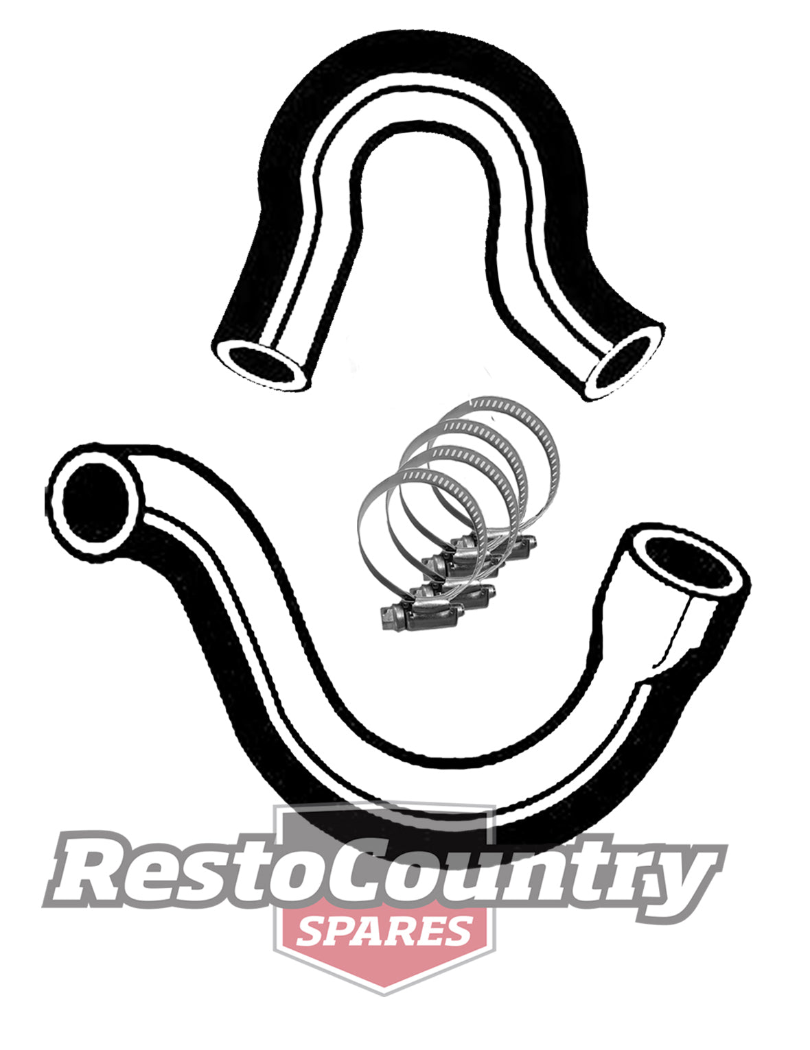Ford Service UPPER + LOWER Radiator Hose+Clamp Kit XM XP 6 Cylinder 144 170 200 - KH29
