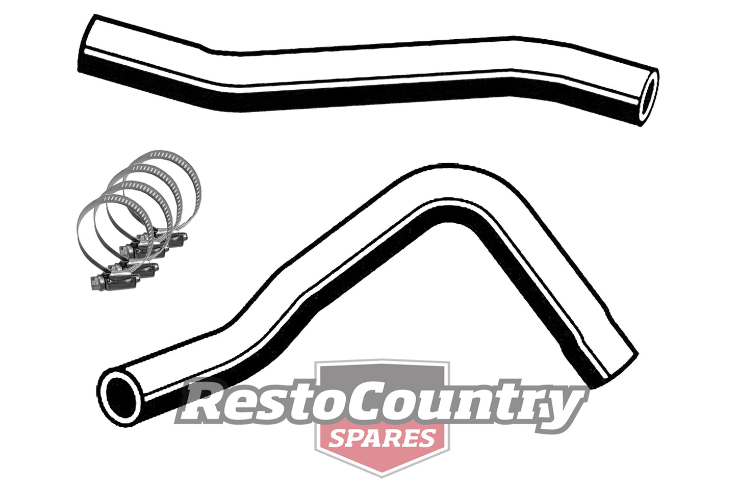 Ford Service UPPER + LOWER Radiator Hose+Clamp Kit XD XE V8 302 351 4.9 5.8 pipe - KH32