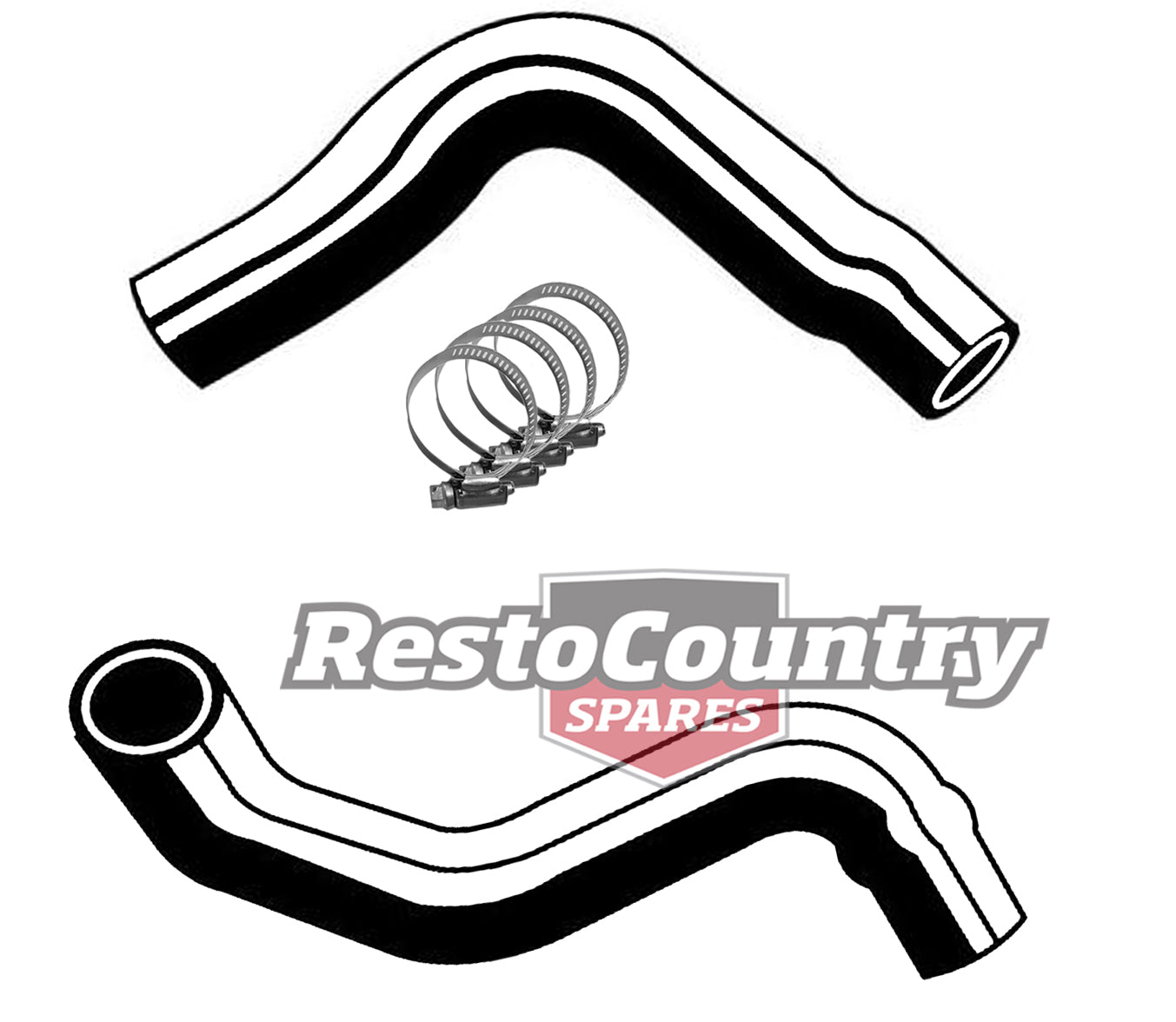 Ford Service UPPER + LOWER Radiator Hose + Clamp Kit EF EL NF NL 6 Cylinder 4.0 - KH33