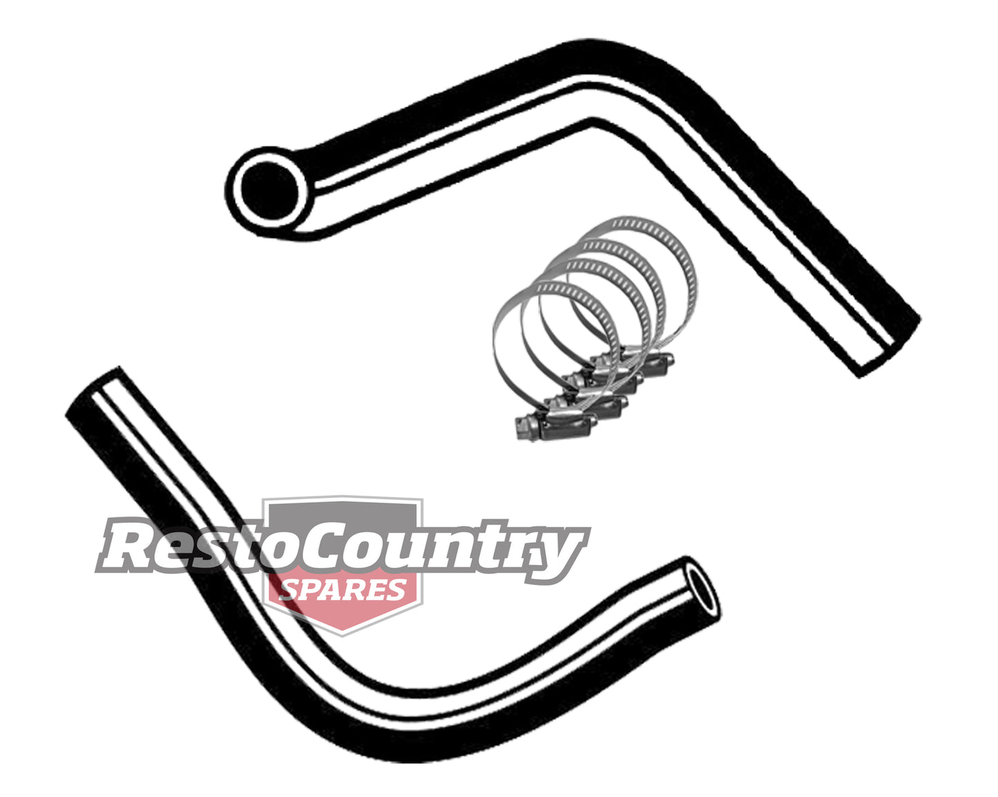 Holden Commodore Service Radiator Hose Upper +Lower +Clamps VB VC 3.3 202 W/ A/C - KH35
