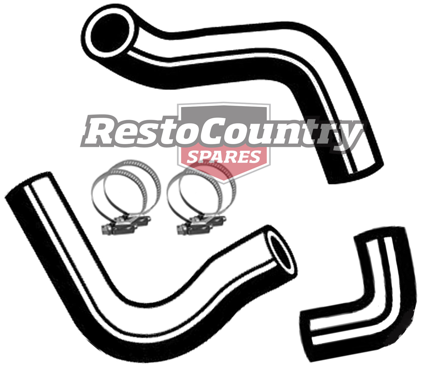 Ford Service UPPER+LOWER Radiator+Bypass Hose+Clamp Kit XR ZA 289 V8 rubber pipe - KH36-a