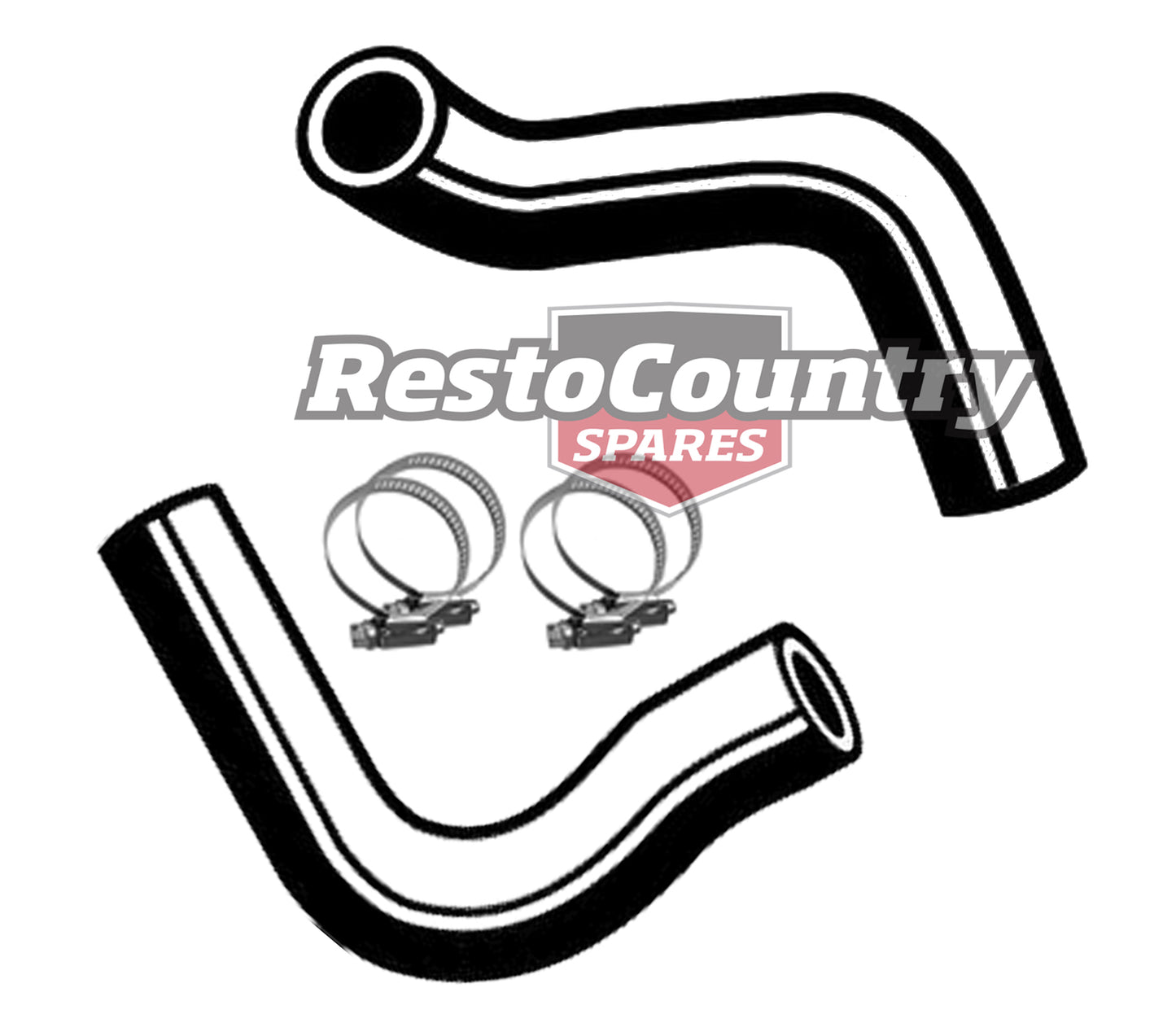 Ford Service UPPER + LOWER Radiator Hose + Clamp Kit XR ZA 289 V8 rubber pipe - KH36