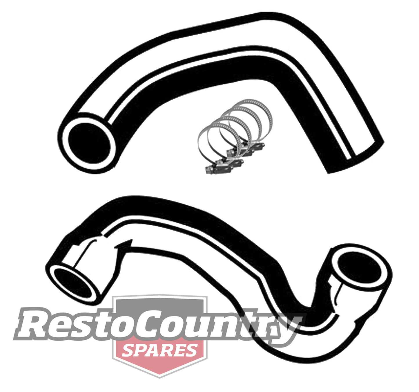 Ford Service UPPER +LOWER Radiator Hose +Clamp Kit 6Cyl XA XB ZF ZG AUTO NON A/C - KH45