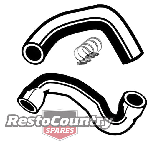 Ford Service UPPER +LOWER Radiator Hose +Clamp Kit 6Cyl XA XB ZF ZG AUTO NON A/C - KH45