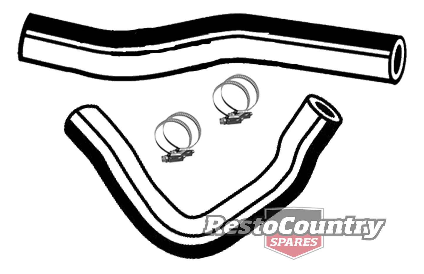 Ford Service UPPER + LOWER Radiator Hose + Clamp Kit XC V8 351 5.8 - KH57