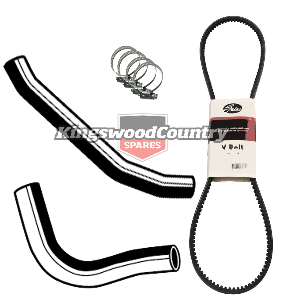 Holden Service Radiator Hose +Clamp +Fan Belt Kit HQ V8 350 Chev Monaro No Air -KHB10 - KHB10