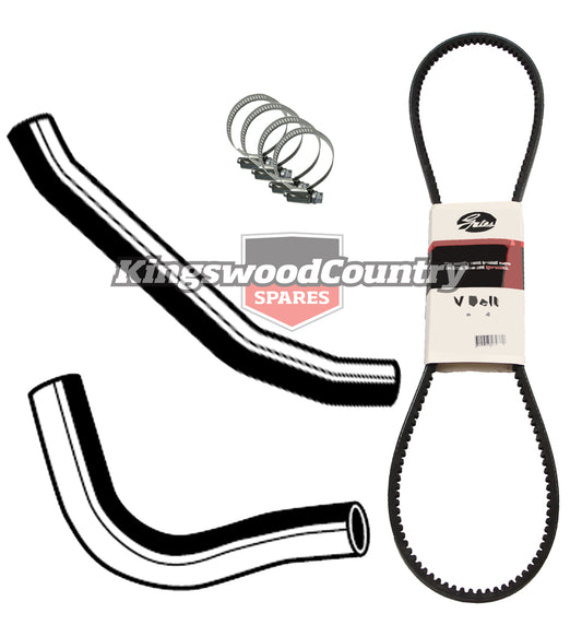 Holden Service Radiator Hose +Clamp +Fan Belt Kit HQ V8 350 Chev Monaro No Air -KHB10 - KHB10