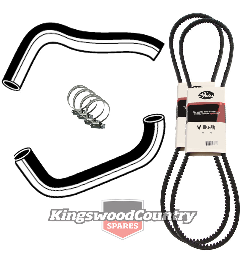 Holden Service Radiator Hose +Clamp +Fan+AC Belt Kit WB V8 253 308 4.2 5. Air #F - KHB17