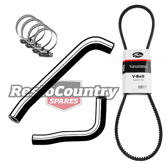 Holden Torana Service Radiator Hose +Clamp +Fan Belt LH LX V8 5.0 308 NON A/C - KHB26