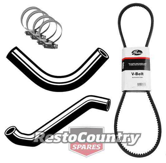 Holden Torana Service Radiator Hose+Clamp +Fan Belt LH LX UC 6Cyl 173 202 No A/C -KHB28 - KHB28