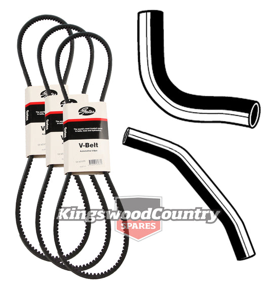 Holden Service Radiator Hose +Clamp +Fan +Air Con Belt Kit HT HG V8 350 Chev -KHB4 - KHB4