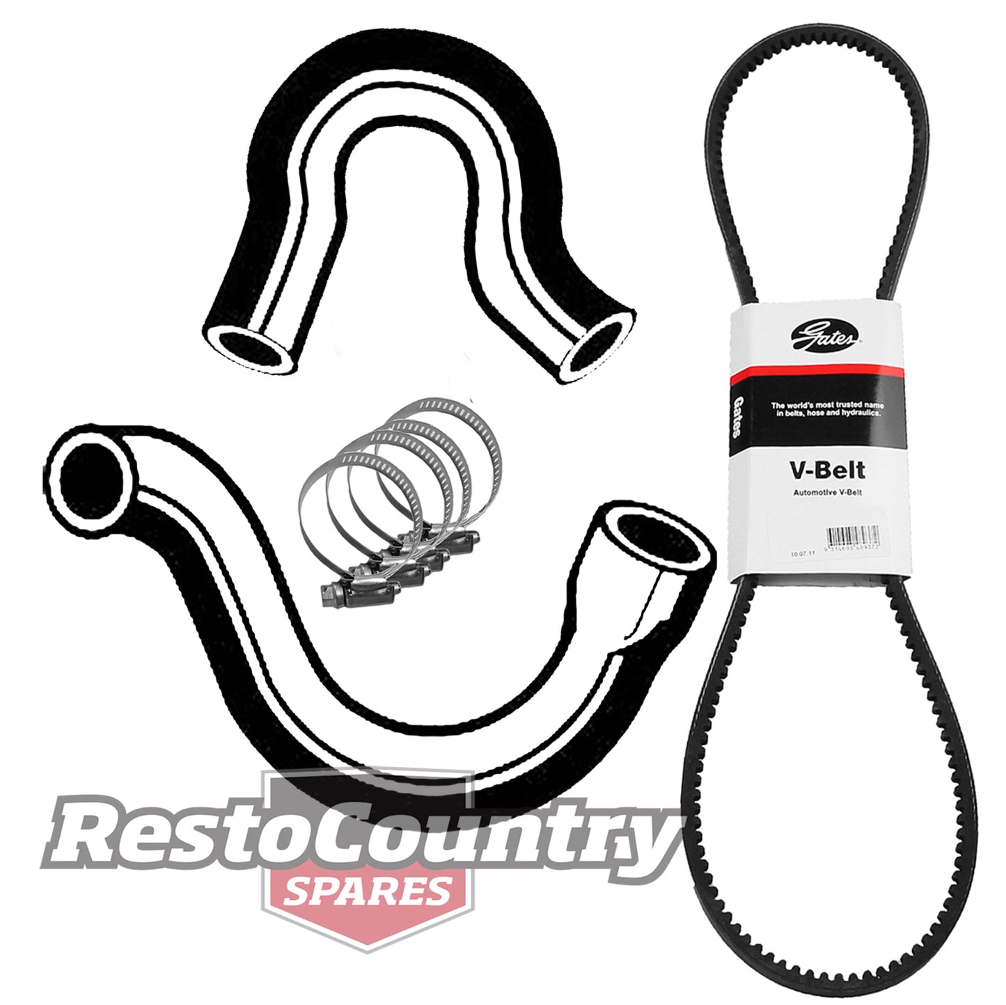 Ford Service Kit Fan Belt +Radiator Hose TOP +LOWER XM XP 6 Cylinder 144 170 200 -KHB43 - KHB43