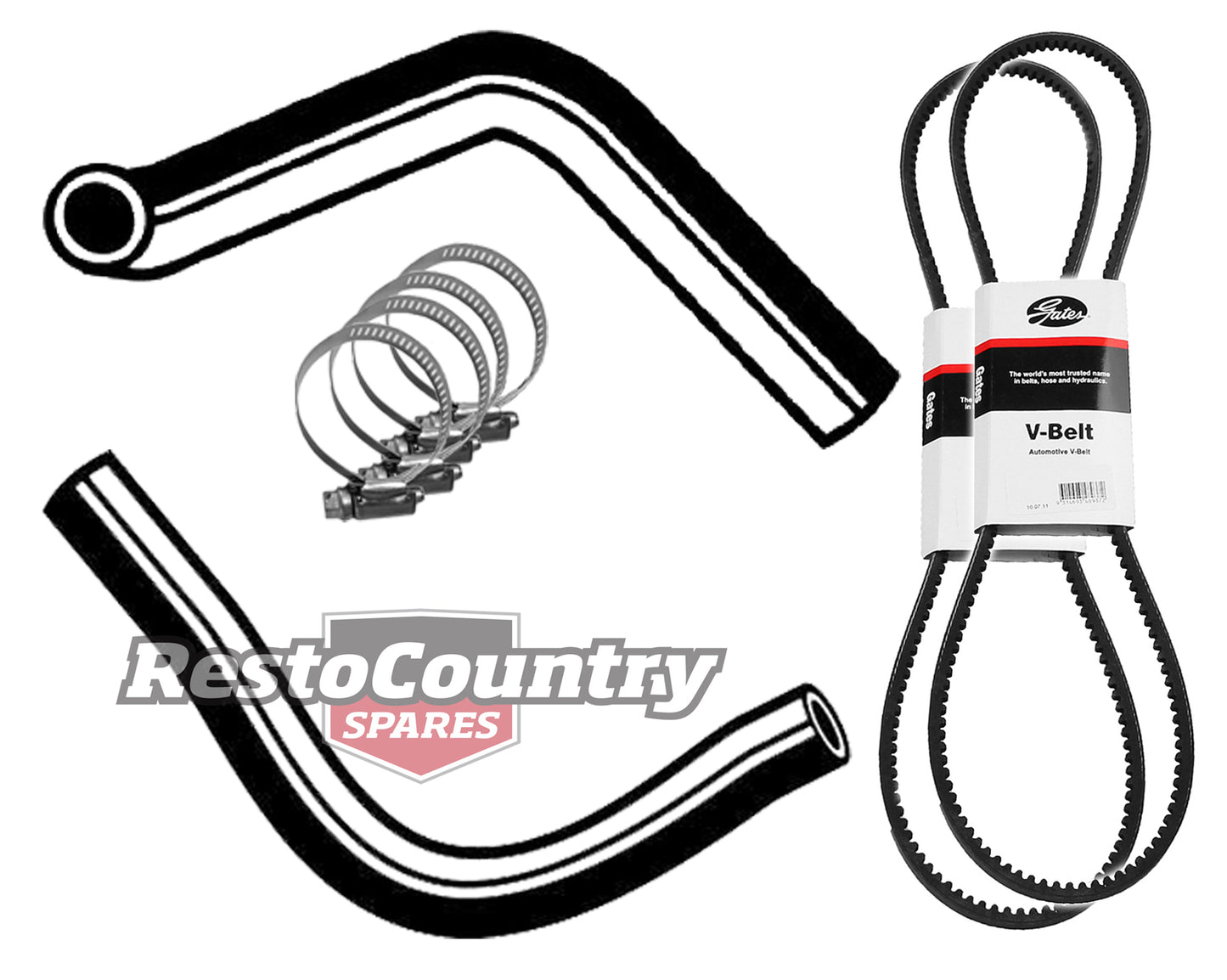Holden Service Kit Fan Belt + Radiator Hose Upper + Lower VB VC 3.3 202 W/ A/C -KHB45 - KHB45