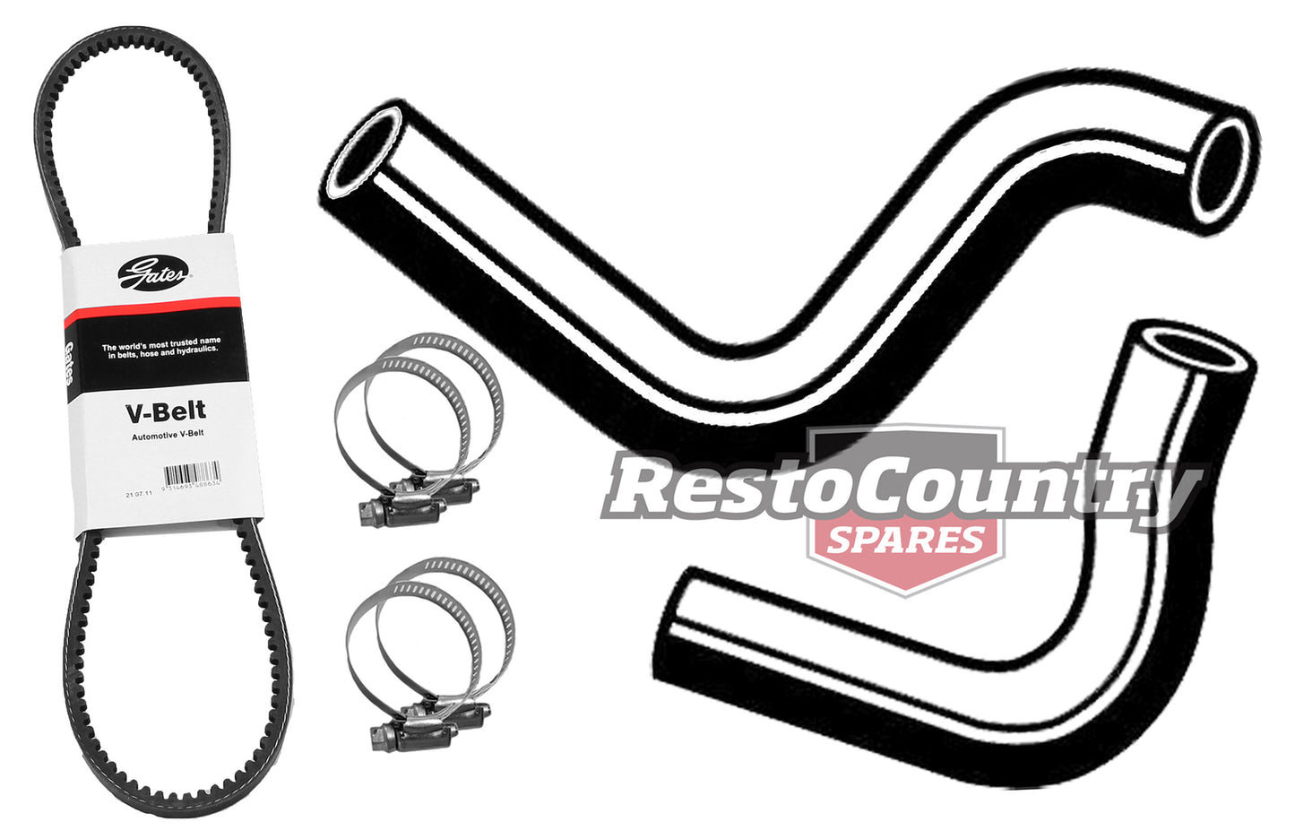 Ford Service Kit Alt Belt + Radiator Hose Upper +Lower XW Ute Van 302 V8 NON P/S - KHB47