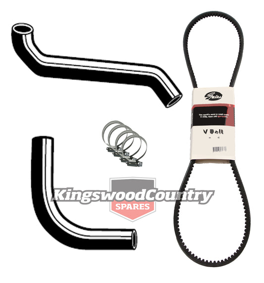 Holden Service Radiator Hose +Clamp +Fan Belt Kit HQ HJ HX HZ 6cy173 202 No Air -KHB5 - KHB5
