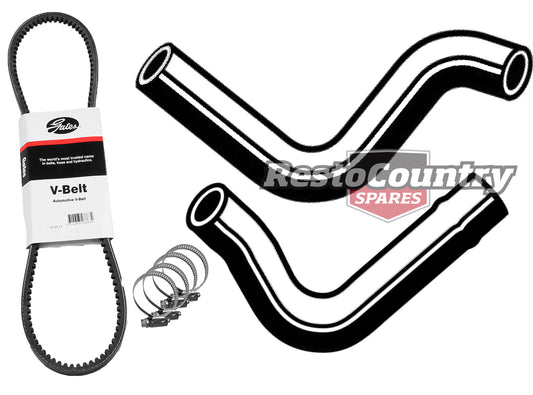 Ford Service Kit Fan Belt  +Radiator Hose+Clamp Kit XY ZD V8 302 Windsor NON A/C -KHB54 - KHB54