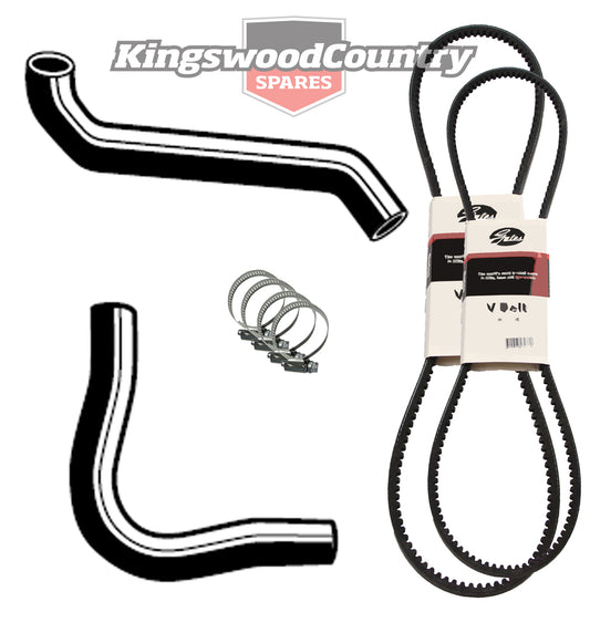Holden Service Radiator Hose +Clamp +Fan +AC Belt Kit HQ 173 202 6cyl W/Air Con -KHB6 - KHB6