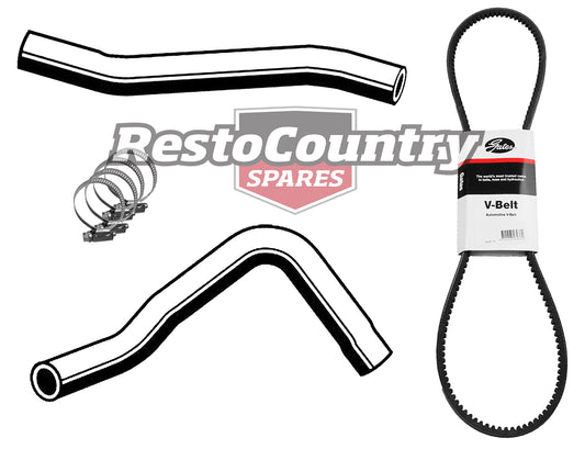 Ford Service Kit Fan / P/S Belt + Radiator Hose XD XE V8 302C 351C NON A/C - KHB44-d