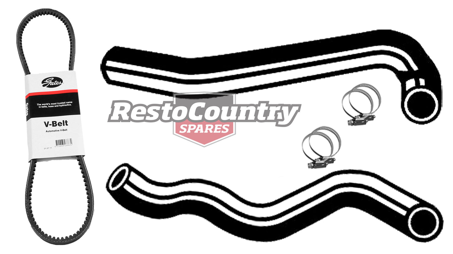 Ford Service Kit Fan Belt+Radiator Hose UPPER+LOWER XA XB ZF ZG V8 302 351 W A/C - KHB65