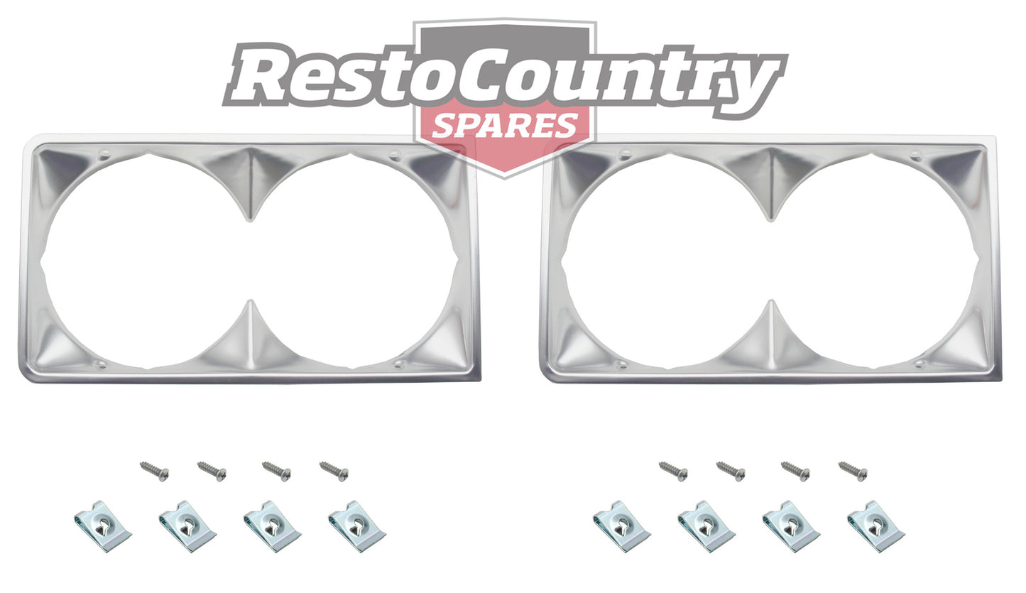 Holden Twin Headlight Surround Rim PAIR HJ HX HZ suit Statesman Premier head - KHLR1000_x2