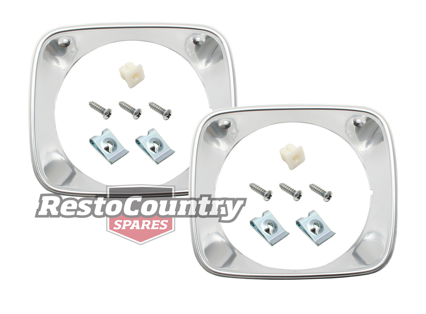 Holden Torana LH LX Headlight Surround Rim Silver NEW x2 head light headlamp rims - KHLR1003_x2