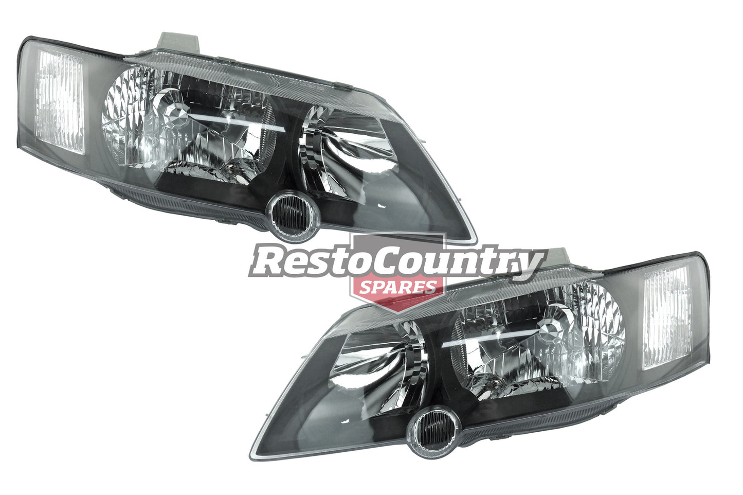 Holden Commodore VY SS SV8 Headlight PAIR 2002-2004 NEW cool black head light - KIVY4500NBL-R