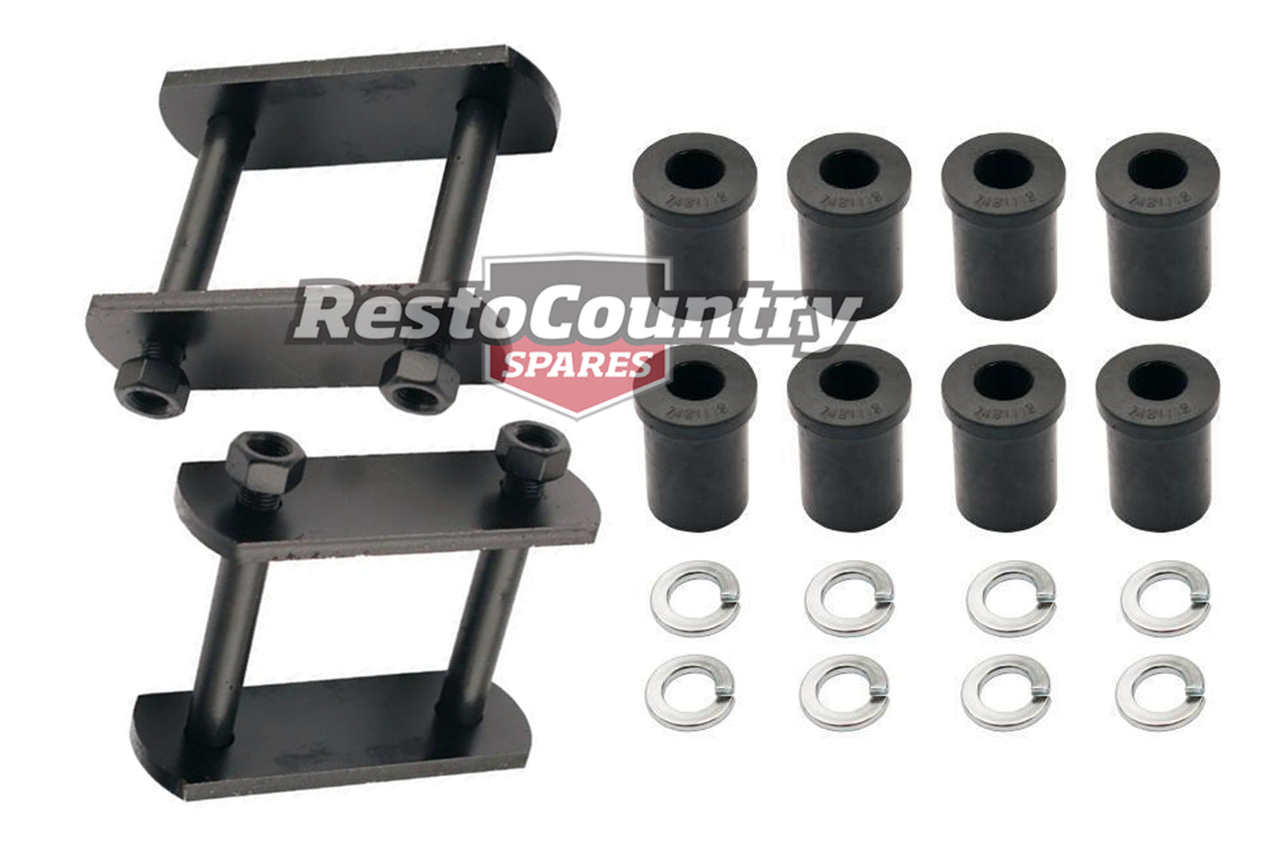 Holden Leaf Spring Shackle + Bush Kit HK HT HG x2 Rear hanger bushes - KSH1005x2