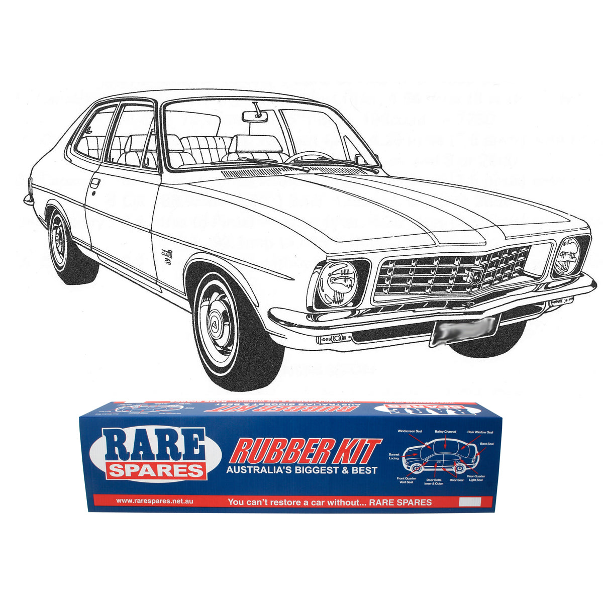 Body Rubber Kit Holden LC LJ Torana Coupe (Black) - LC1P