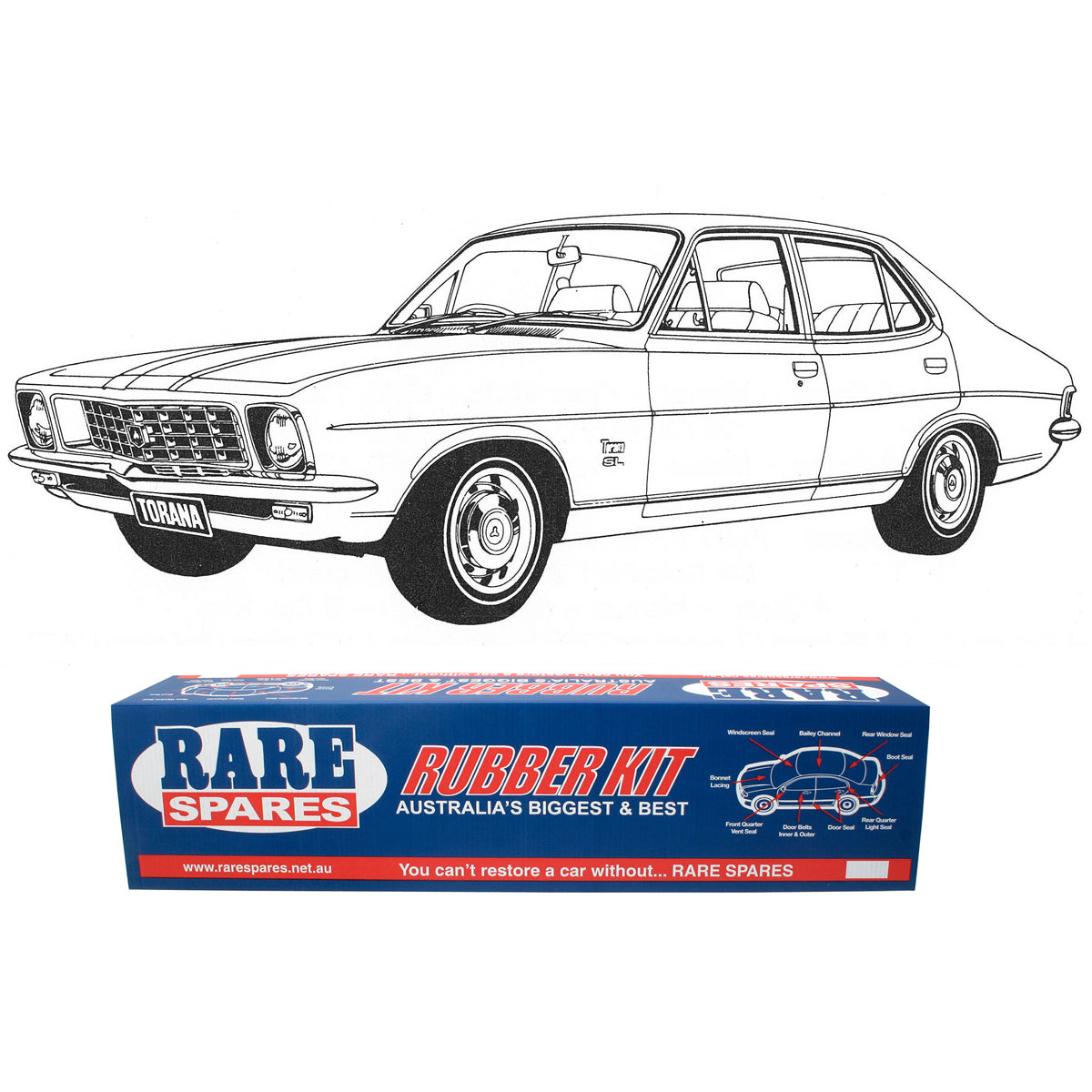 Body Rubber Kit Torana LC LJ Sedan Buckskin - LC2DP