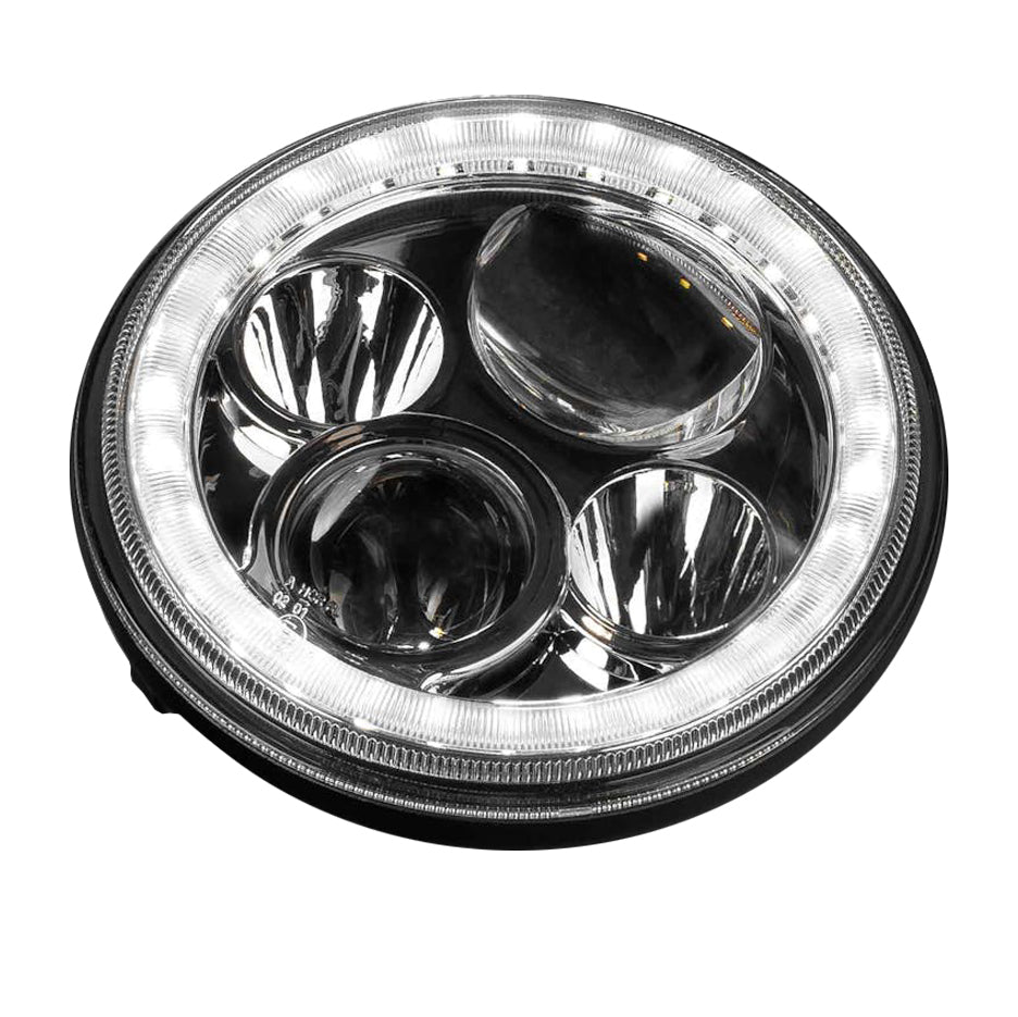 Holden Ford Standard Replacement STEDI 7" IRIS CHROME LED Headlight x1 w/Parker -LEDMOTO-IRIS-7