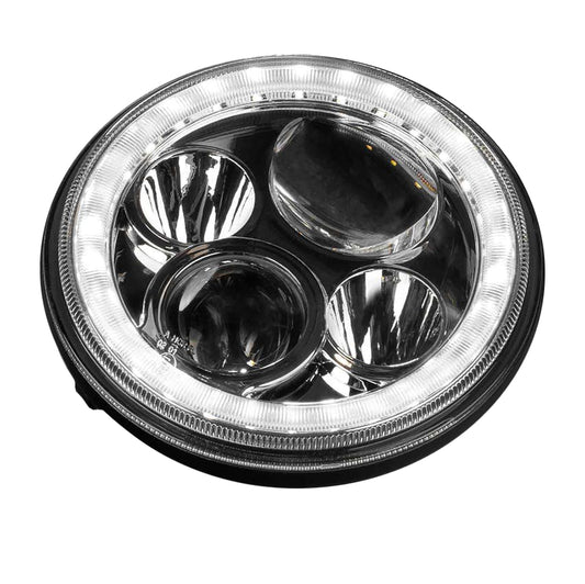 Holden Ford Standard Replacement STEDI 7" IRIS CHROME LED Headlight x1 w/Parker -LEDMOTO-IRIS-7