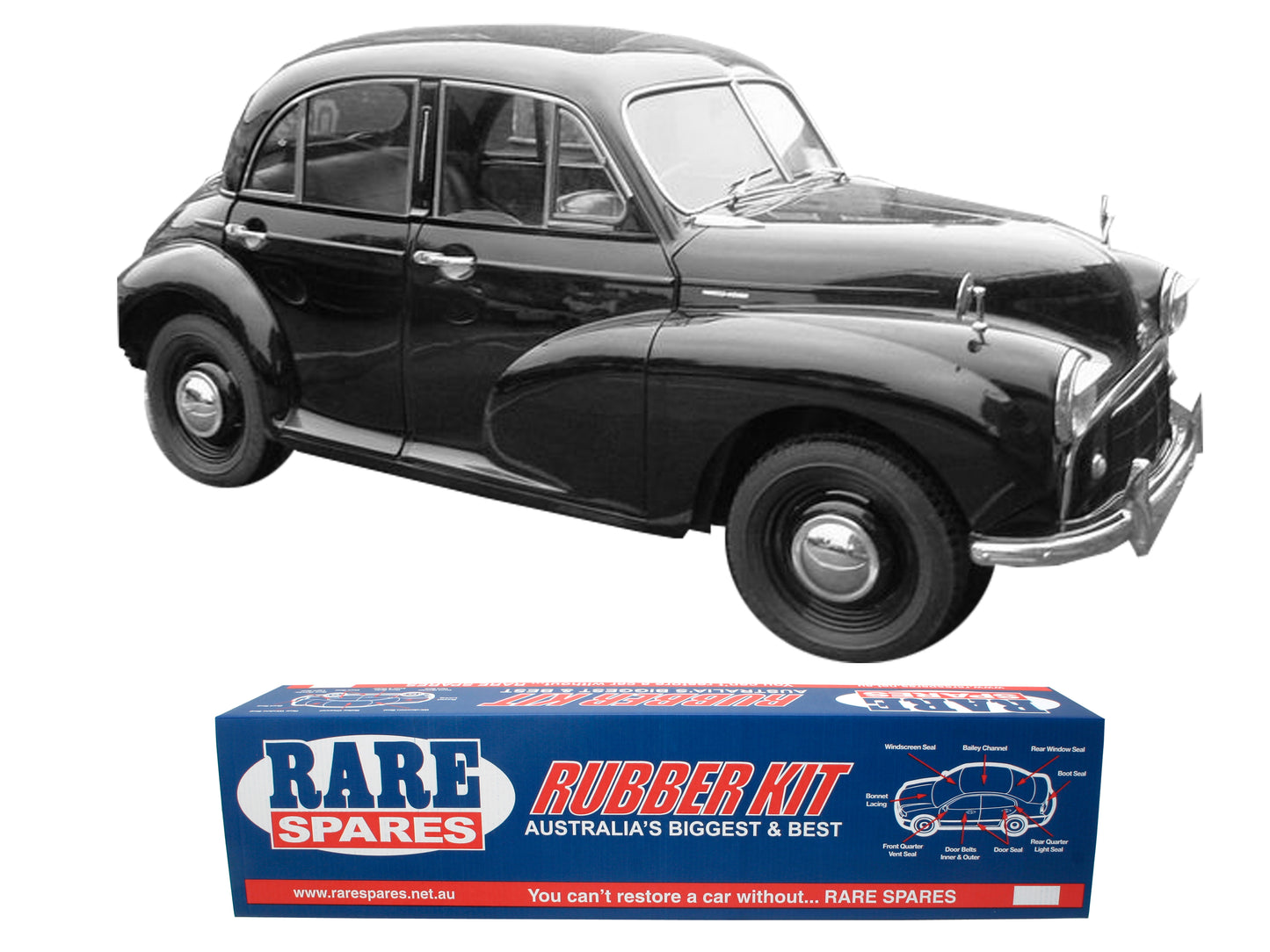 Body Rubber Kit Morris Minor Sedan (Split Screen) - LEY2