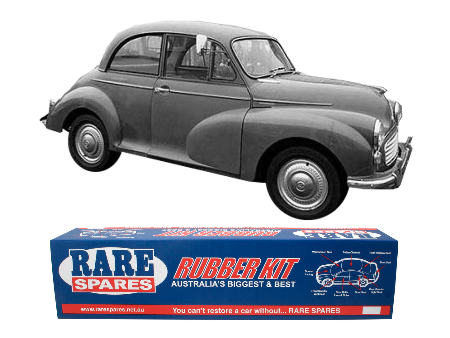 Body Rubber Kit Morris Minor Series 2 Sedan (2 Door) - LEY5