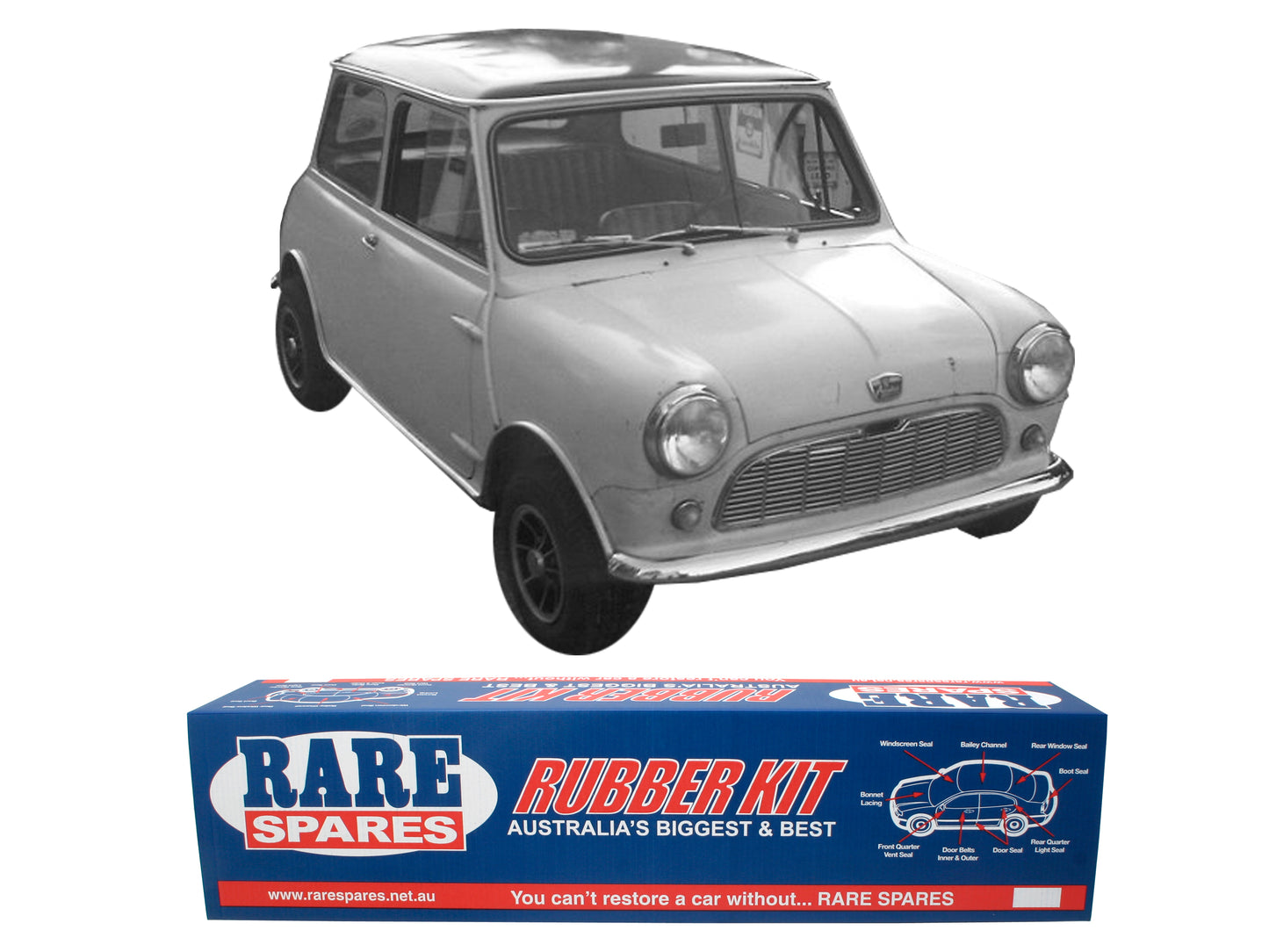 Body Rubber Kit Leyland Mini Sedan (w/ Vent Window) - LEY6