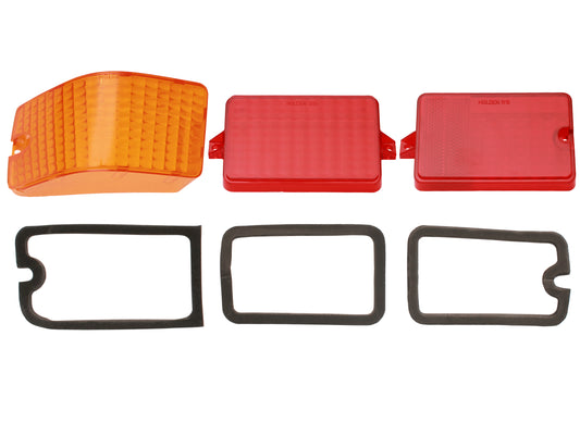 Holden Taillight Lens Set Brake + Indicator Lens LEFT LJ 3pcs stop turn - LRS1039B