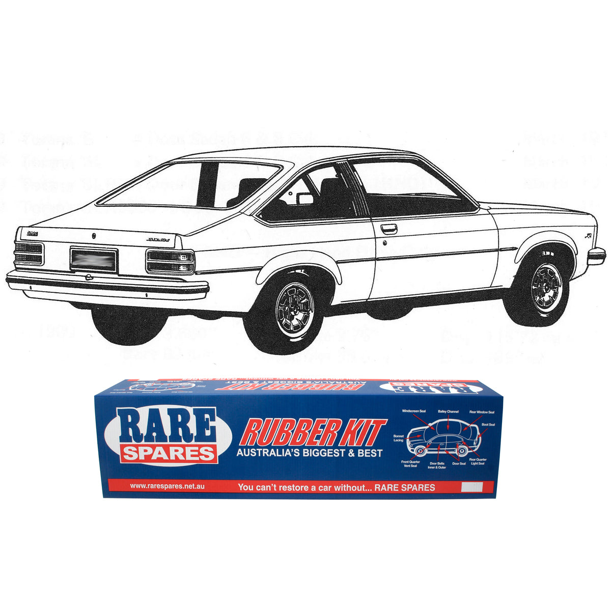 Body Rubber Kit Holden LX Torana Hatch (Black) - LX1P