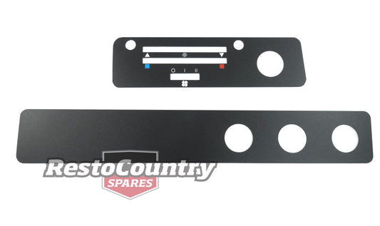 Holden Torana Lower BLACK Dash +Heater Control Surround Decal Kit NO RADIO LH LX - MAX075