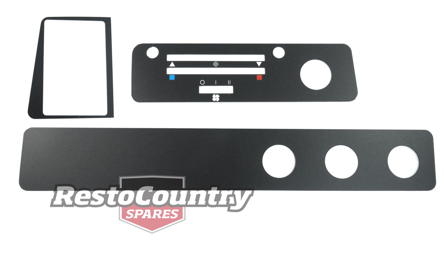 Holden Torana Lower BLACK Dash +Heater+Vent Surround Decal Kit NO RADIO LH LX 3M - MAX076