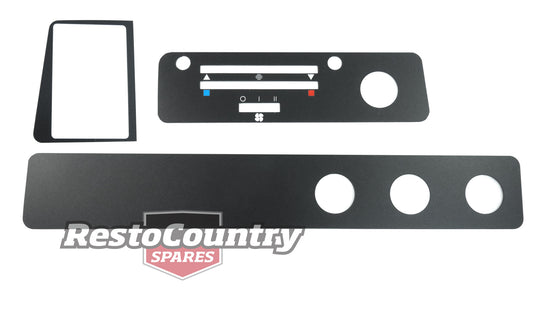 Holden Torana Lower BLACK Dash +Heater+Vent Surround Decal Kit NO RADIO LH LX 3M - MAX076