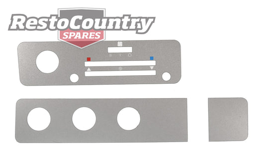 Holden Torana Lower Dash RADIO+Heater Control Surround Decal Kit SILVER LH LX 3M - MAX078