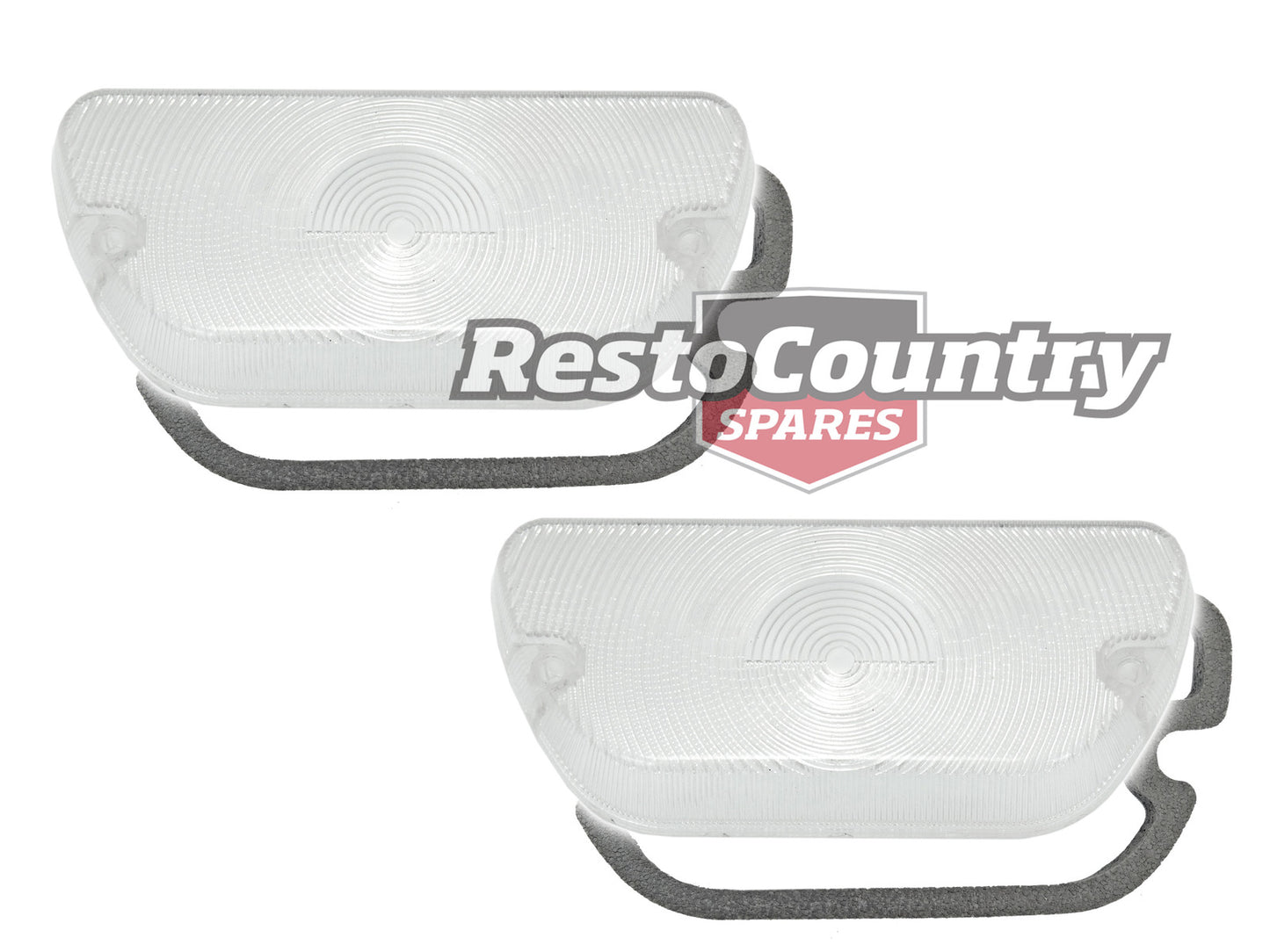Front Indicator Lens & Gasket Pair (Clear) Holden LH LX Torana - MAX092
