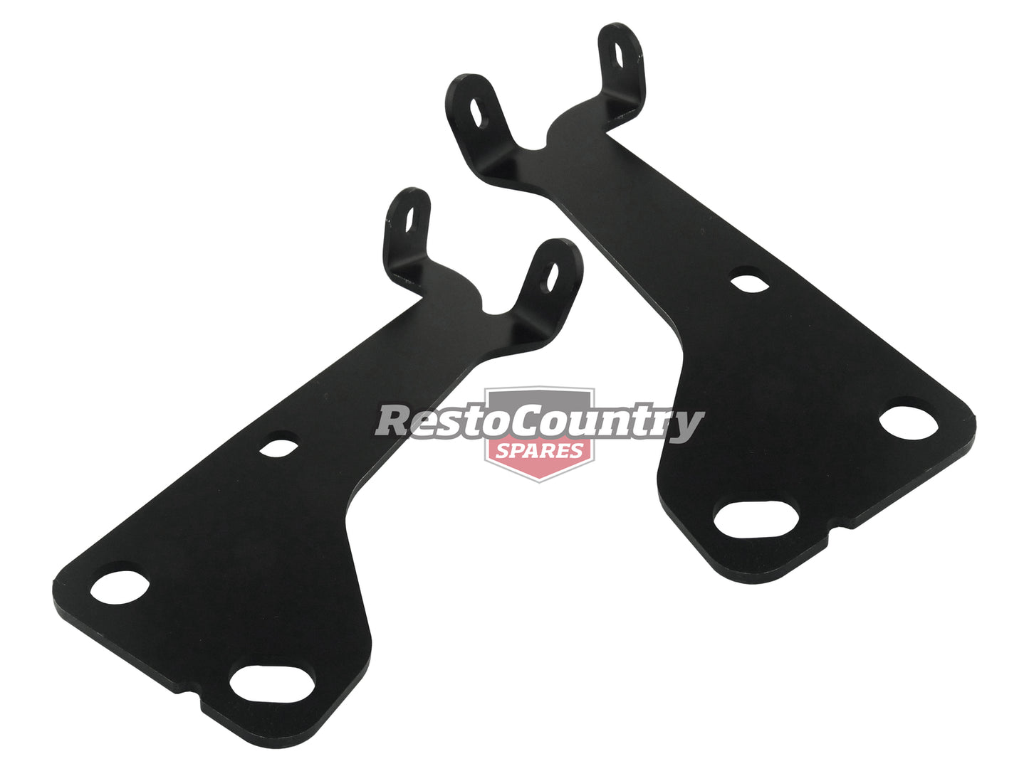 Holden Straight FRONT Bumper Bar Iron Brackets PAIR Black NEW HQ All not Commercial - MAX107