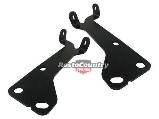 Holden Straight FRONT Bumper Bar Iron Brackets PAIR Black NEW HQ All not Commercial - MAX107