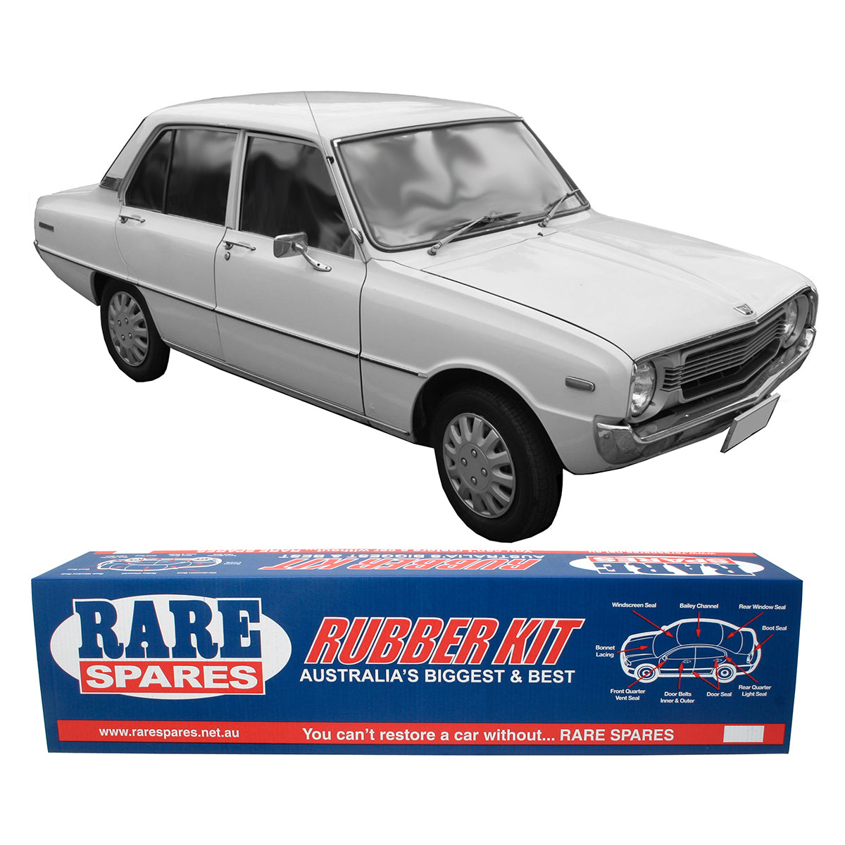 Body Rubber Kit Suits Mazda 1300 4 Door Sedan 1973-1977 - MAZ10