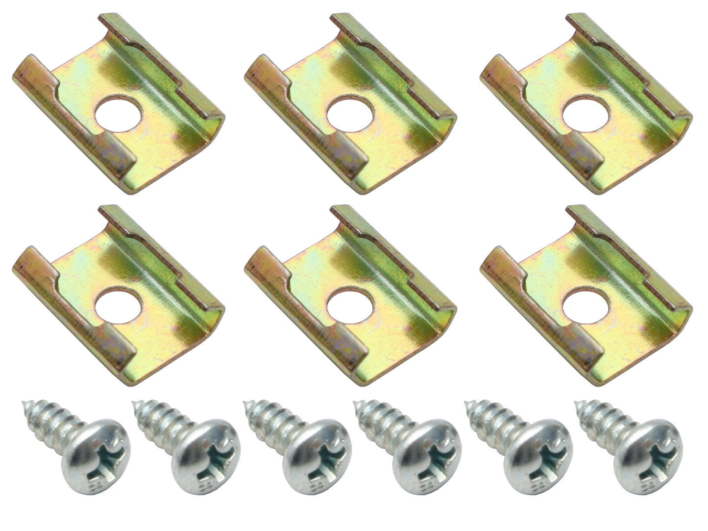 Holden Moulding /Trim Clip Metal Push On or Snap Over Type +Screws 12pcs GOLD - MB0006