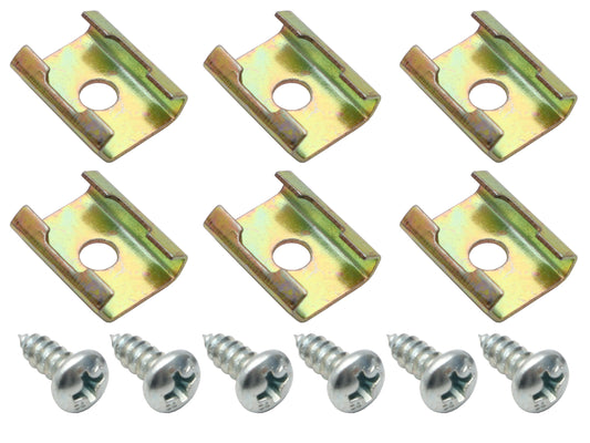 Holden Moulding /Trim Clip Metal Push On or Snap Over Type +Screws 12pcs GOLD - MB0006
