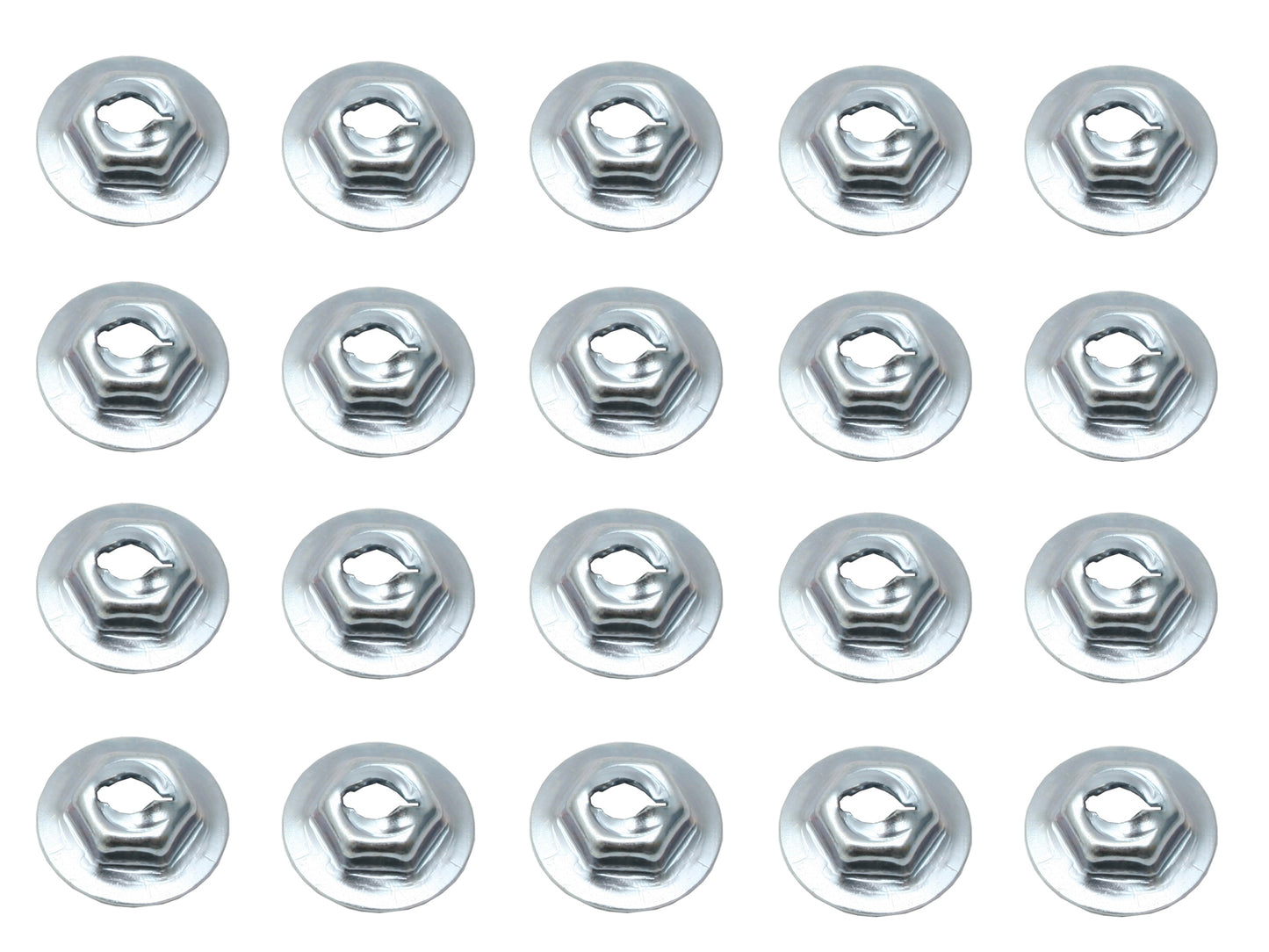 Universal Speed Nut Pack x20 1/8 Stud 5/16" Hex 17/32 Washer bolt nuts - NS0010